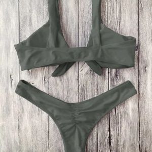 Super cute army green bikini set!!